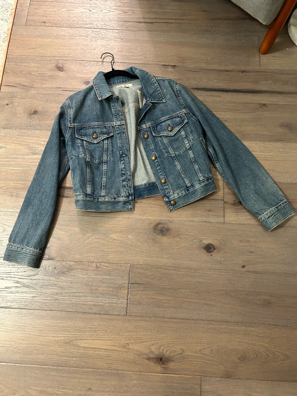Madewell Cropped Jean Jacket in Medium Blue NWT